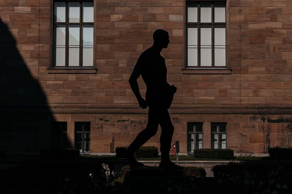 image of a statue in a courtyard