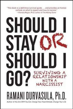 Should I Stay or Should I Go: Surviving a Relationship with a Narcissist book cover, by Dr. Ramani Durvasula