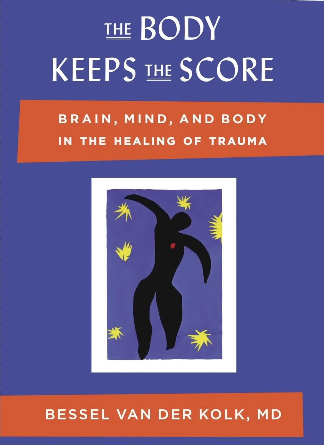book cover for the body keeps the score
